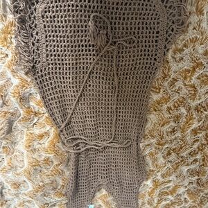 Elegant Brown Crochet Swim Coverup